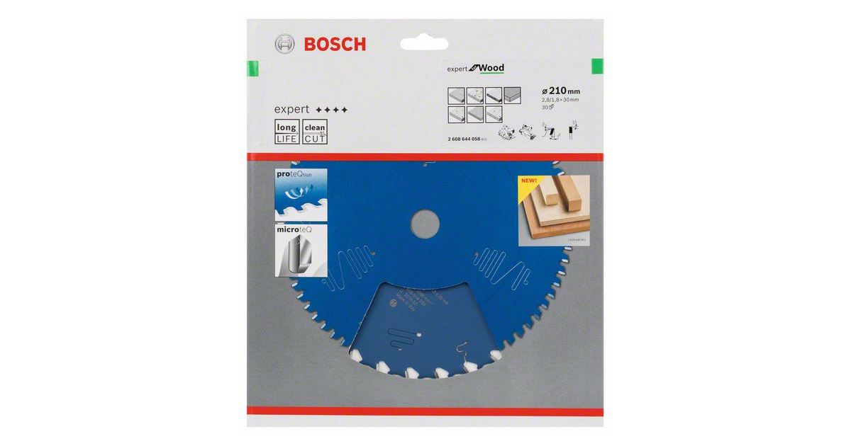 BOSCH Hoja de sierra Expert para madera 210 x 30 x 2,8 mm, 30 2608644058