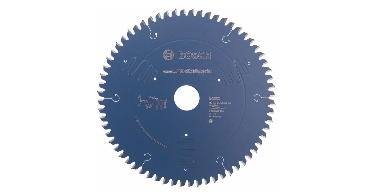 BOSCH Hoja de sierra Expert para Multi Material 216 x 30 x 2,4 mm, 64 2608642493