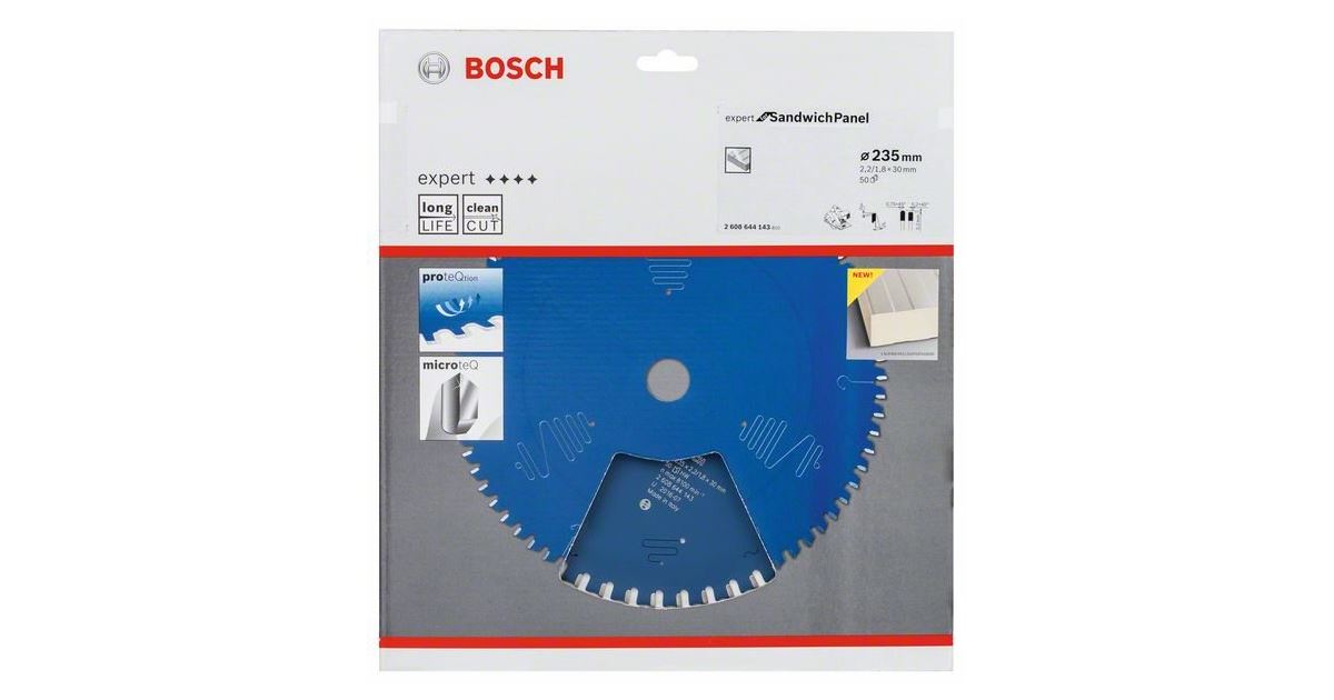 BOSCH Hoja de sierra Expert para panel sándwich 235 x 30 x 2,2 mm, 50 2608644143