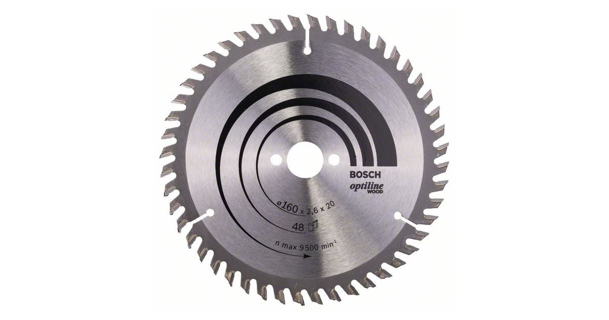 BOSCH Hoja de sierra Optiline Madera 160 x 20/16 x 2,6 mm, 48 2608640732