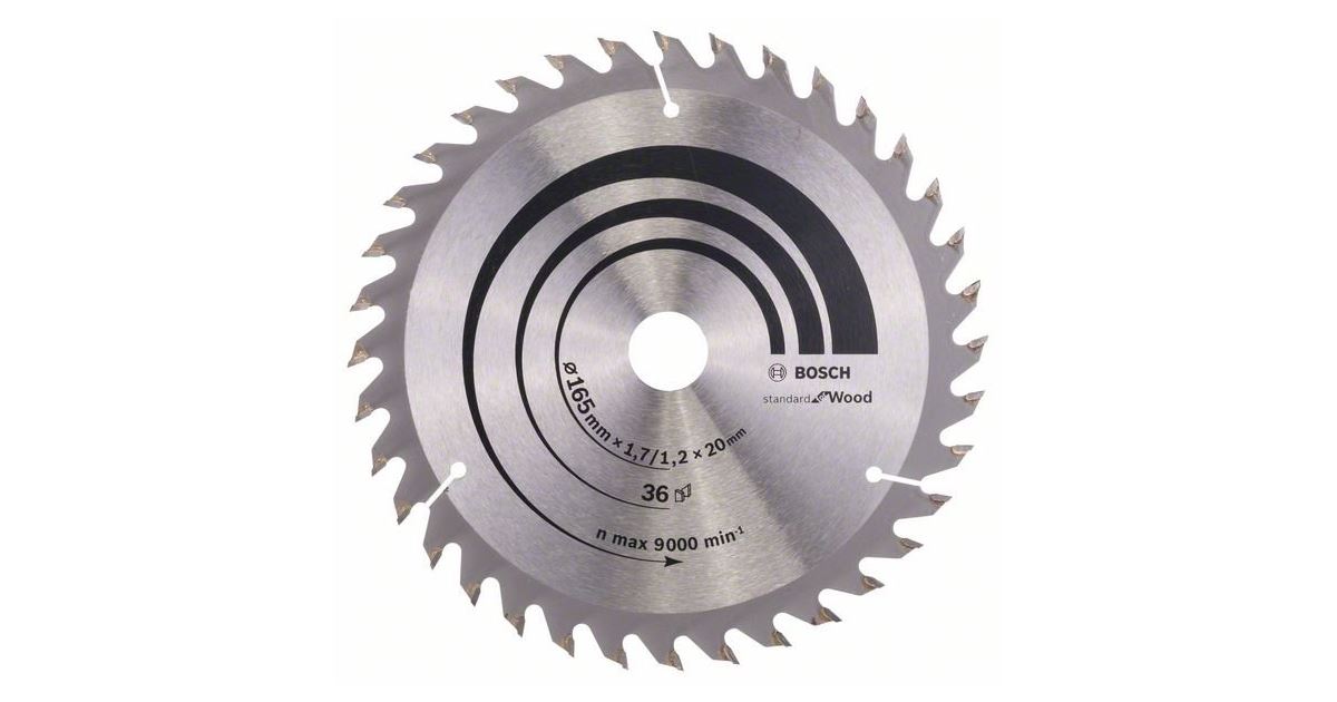 BOSCH Hoja de sierra Optiline Madera 165 x 20/16 x 1,7 mm, 36 2608642602