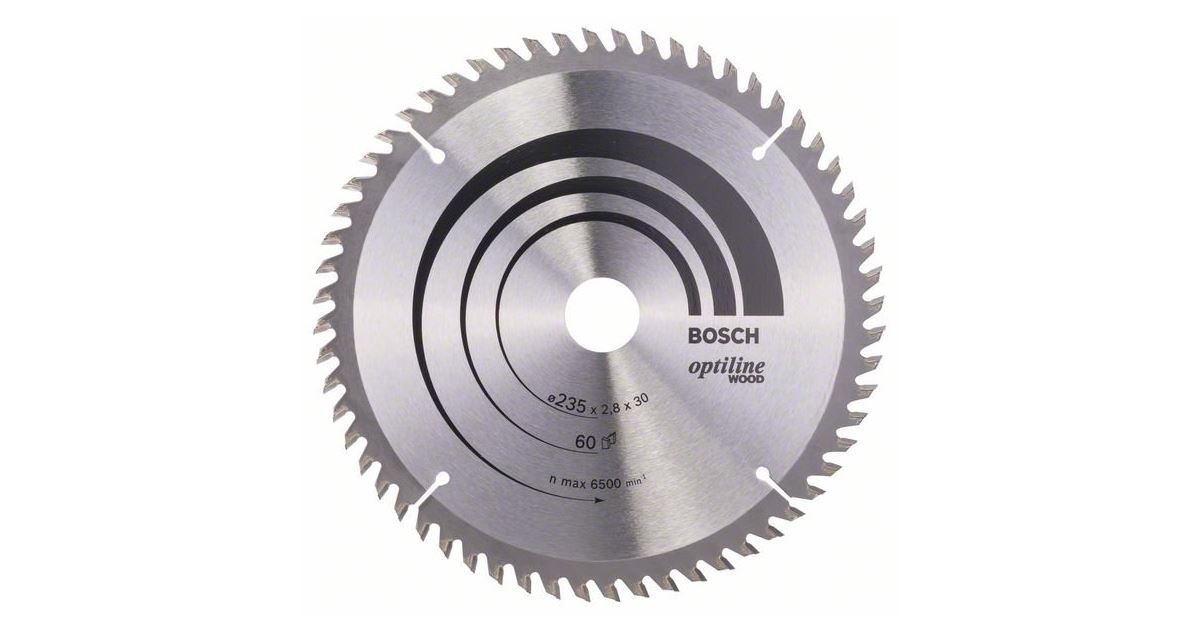 BOSCH Hoja de sierra Optiline Madera 235 x 30/25 x 2,8 mm, 60 2608641192