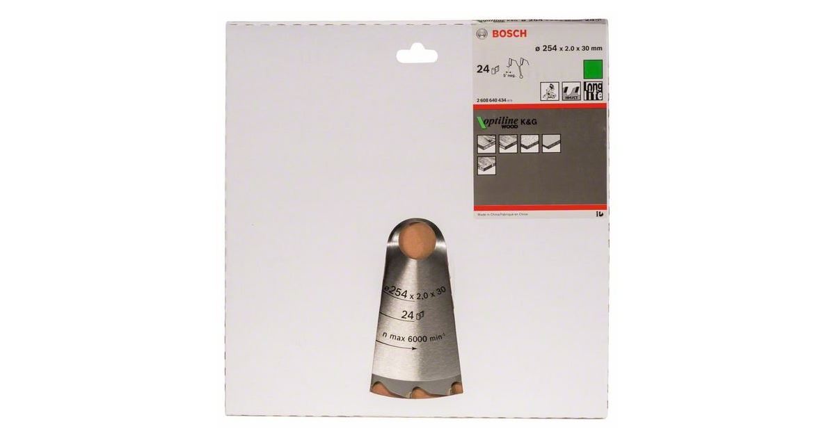 BOSCH Hoja de sierra Optiline Madera 254 x 30 x 2,0 mm, 24 2608640434