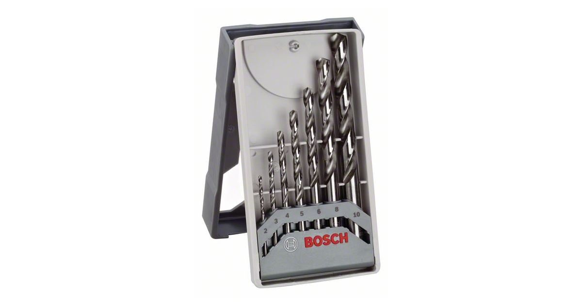 BOSCH Juego de brocas para metal de 7 piezas Mini X-Line HSS-G, 135° 2; 3; 4; 5; 6; 8; 10mm 2608589295