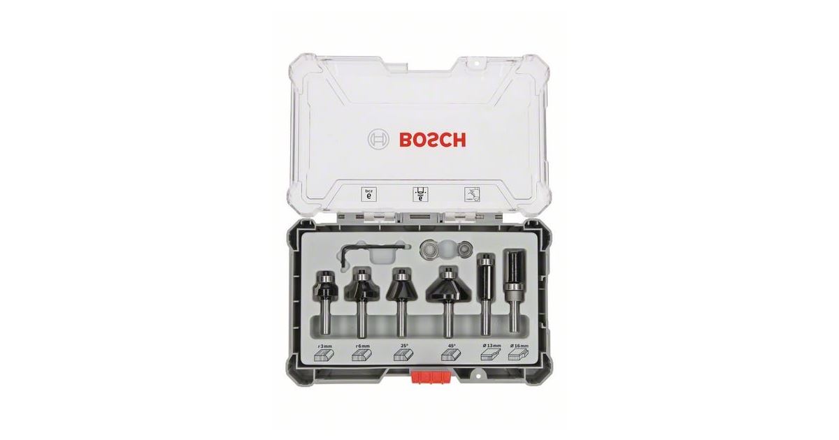 BOSCH Juego de cortadores con husillo de 6 mm Trim&Edging, 6 piezas 2607017468