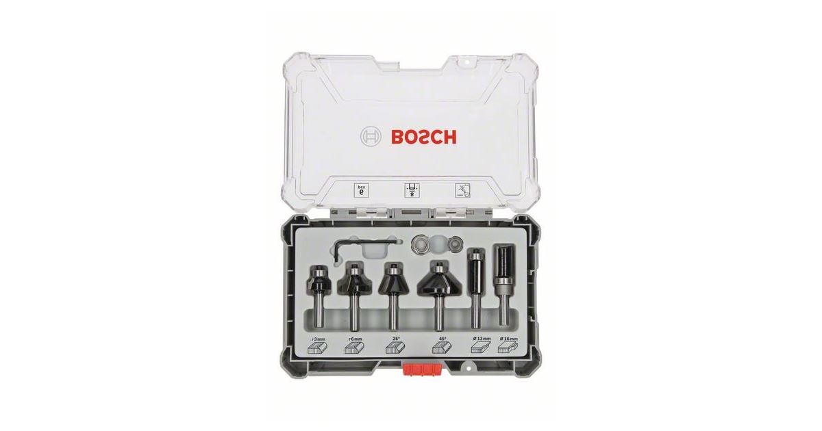 BOSCH Juego de cortadores con husillo de 8 mm Trim&Edging, 6 piezas 2607017469
