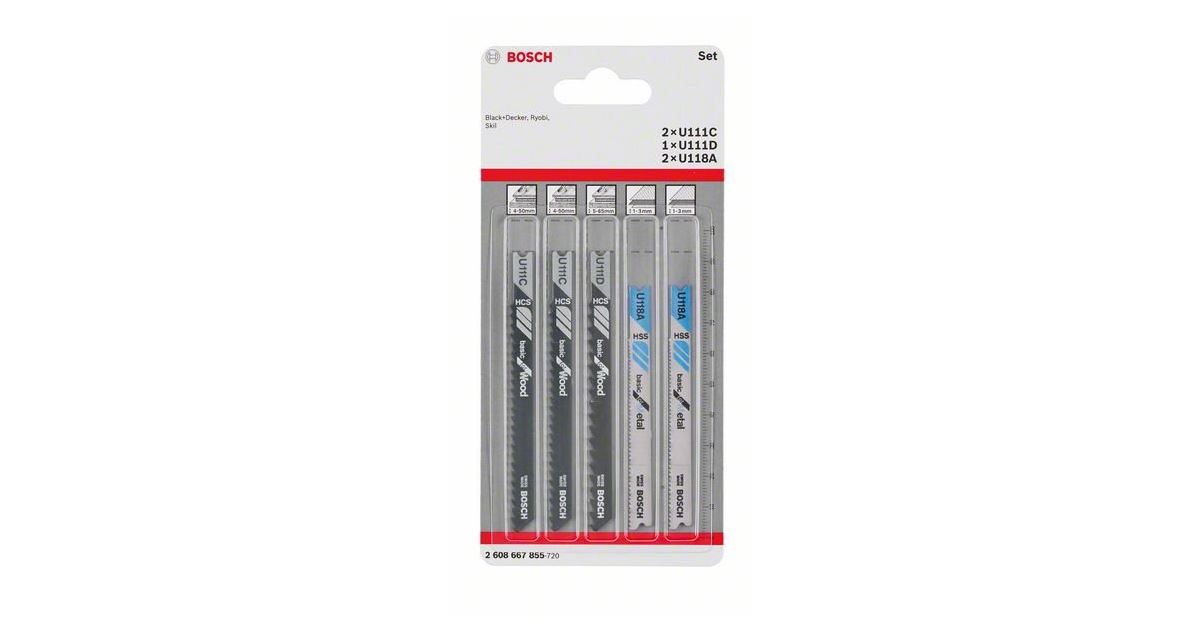 BOSCH Juego de hojas de sierra para sierra oscilante (vástago universal) 5 piezas 2608667855