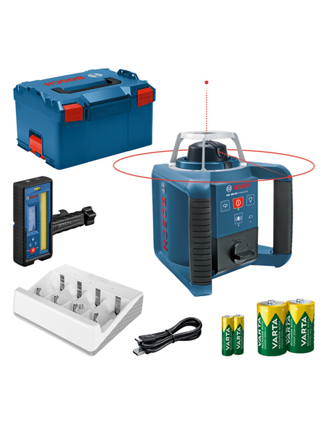 BOSCH Láser giratorio GRL 300 HV + LR 45 en L-BOXX Professional