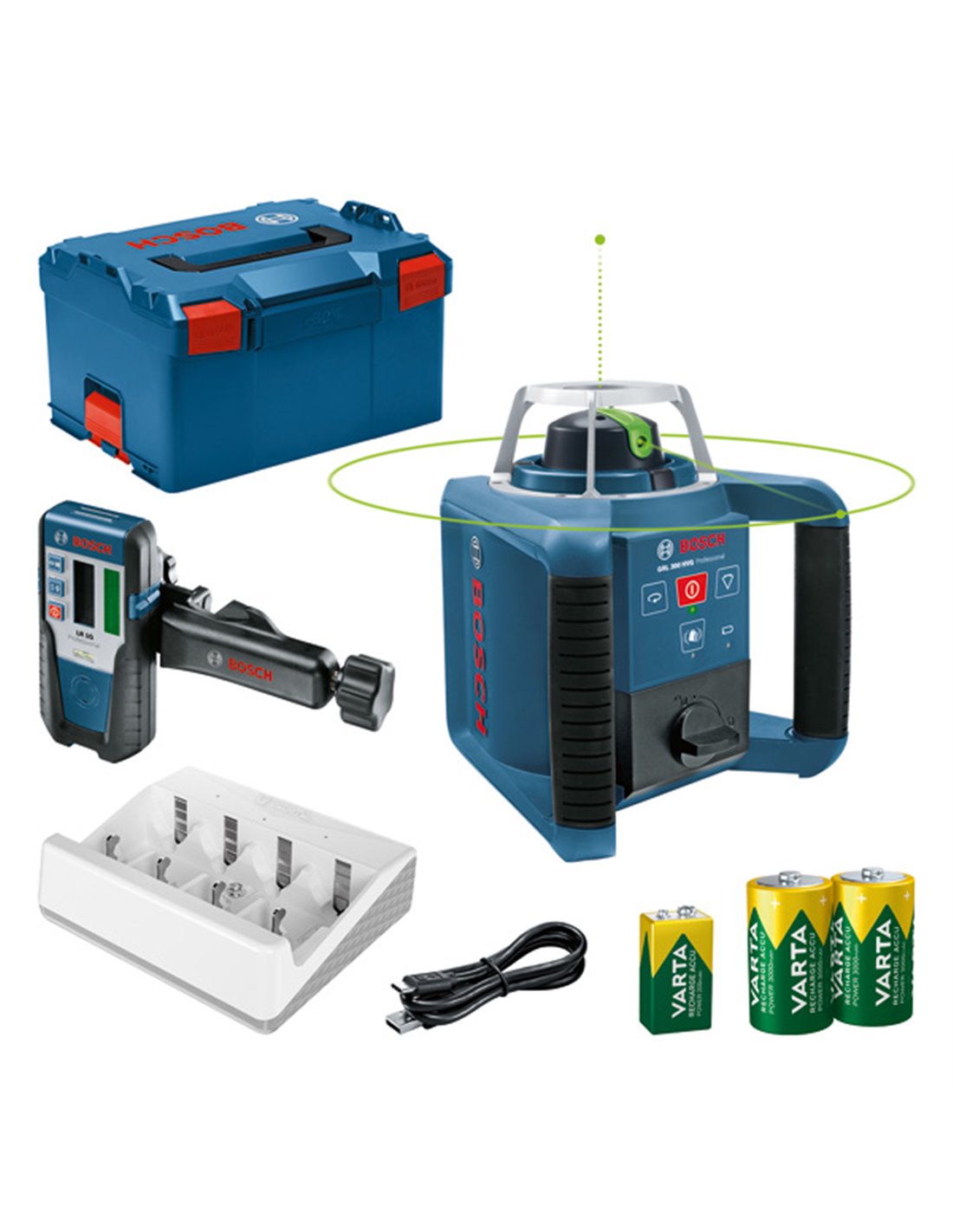 BOSCH Láser giratorio GRL 300 HVG + LR 1 G en L-BOXX Professional