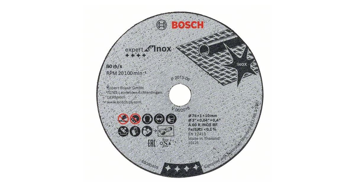 BOSCH Muela abrasiva EfI A 60 R INOX BF; 76 mm; 1mm; 10mm 2608601520