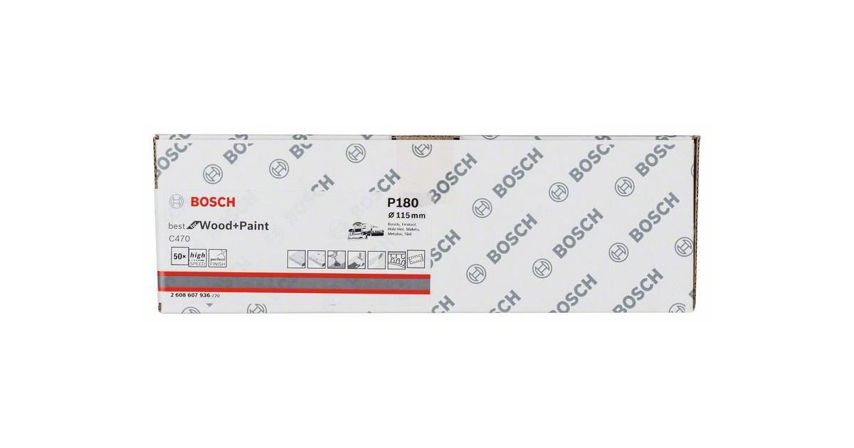 BOSCH Papel de lija C470, (50 uds) 115 x 230 mm, 180 2608607936