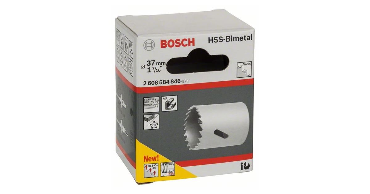 BOSCH Perforadora bimetálica HSS para adaptador estándar 37 mm, 1 7/16" 2608584846