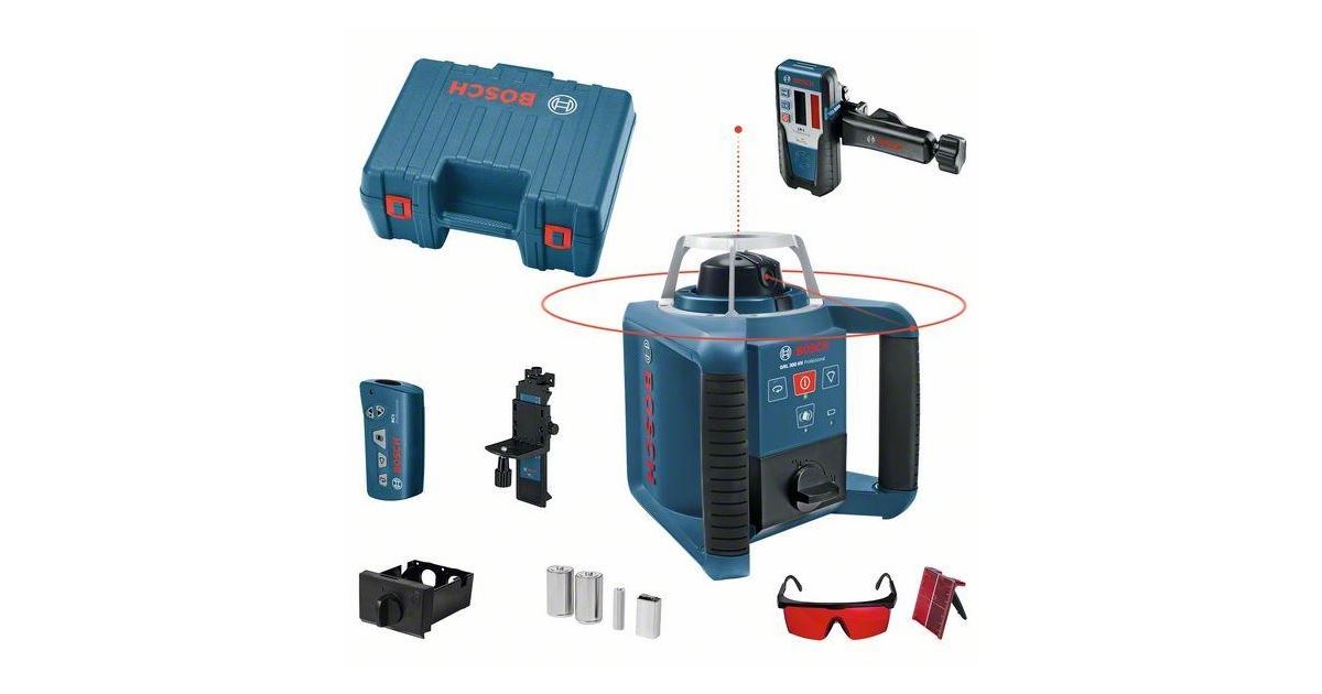 BOSCH Set Construcción láser rotativo + receptor LR 1 GRL 300 HV Professional 0601061501