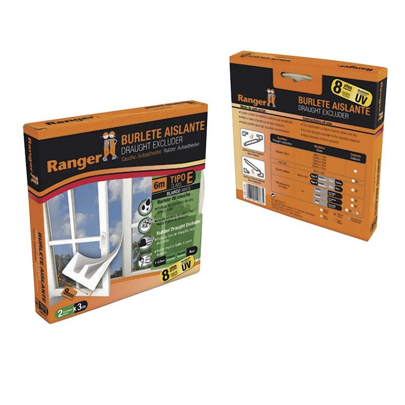 Burlete Caucho Tipo E 9 Mm X 6 M. Blanco 107BE1 Miarco