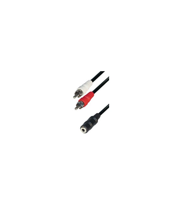 Cable 2 rca macho - jack hembra 3,5 estereo 1,5m E-A38