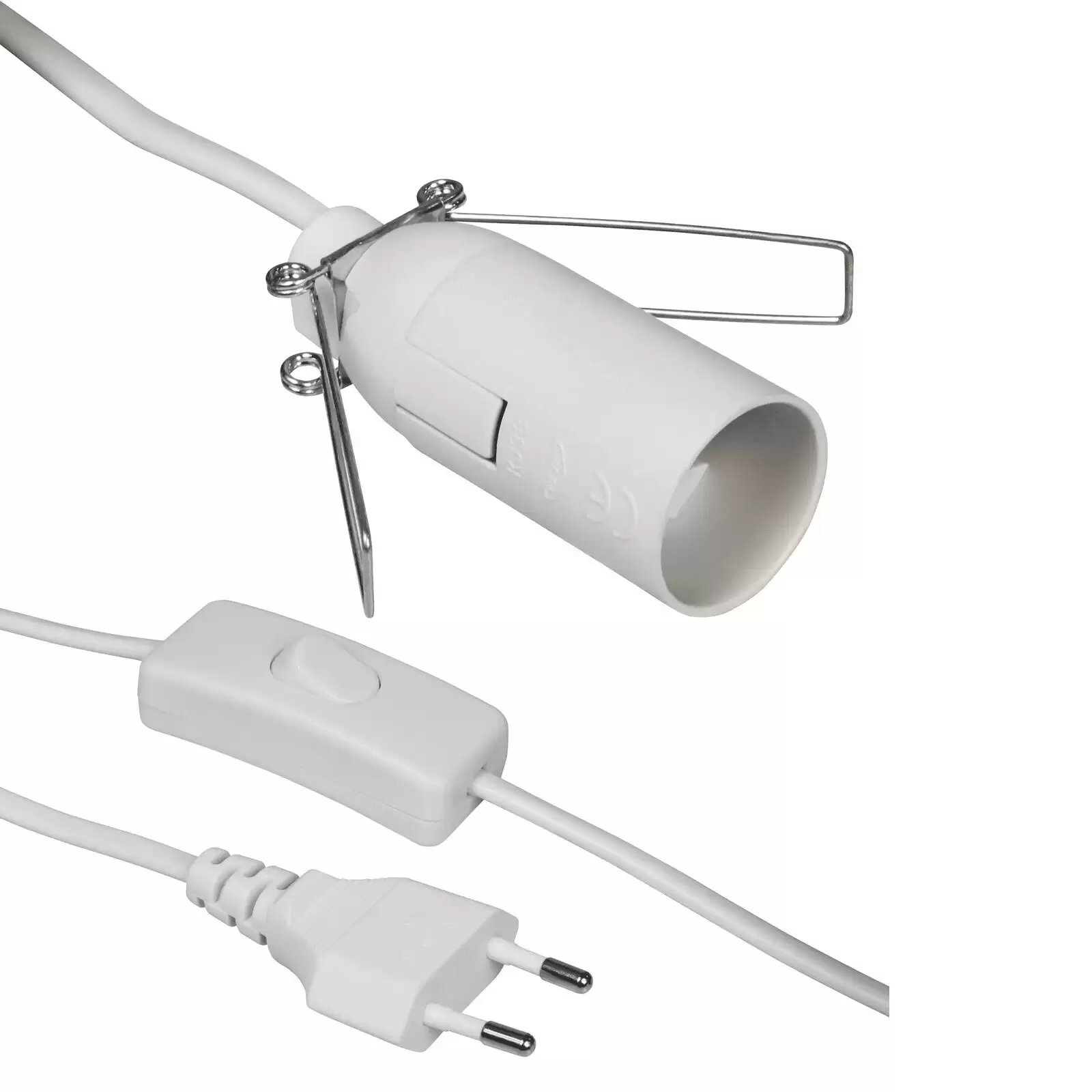 Cable Alimentacion Portalamparas E14 Con Interruptor 1.5 M Blanco
