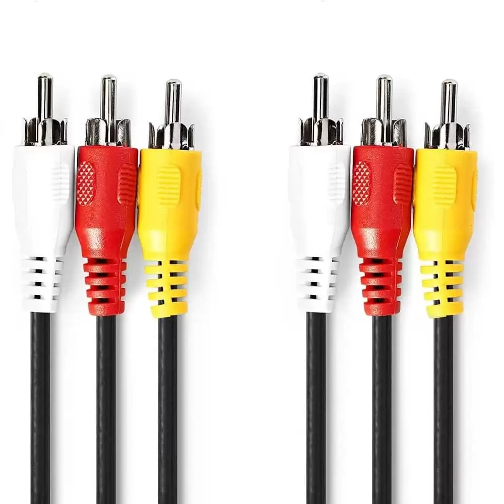 Cable AV 3x RCA Macho 10 M Negro