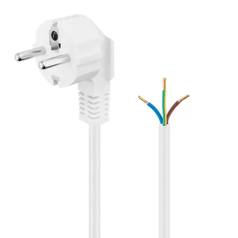 Cable De Alimentacion Electrico CEE7 Macho A Bornes 3x0.75mm 1.5 M Blanco