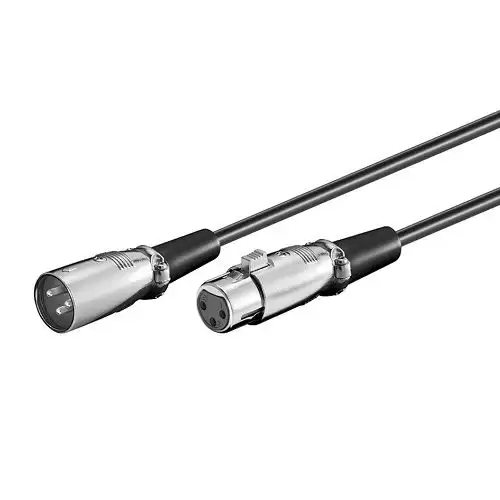 Cable Xlr Canon Balanceado 3 Pin Hembra A Macho 2 M Negro
