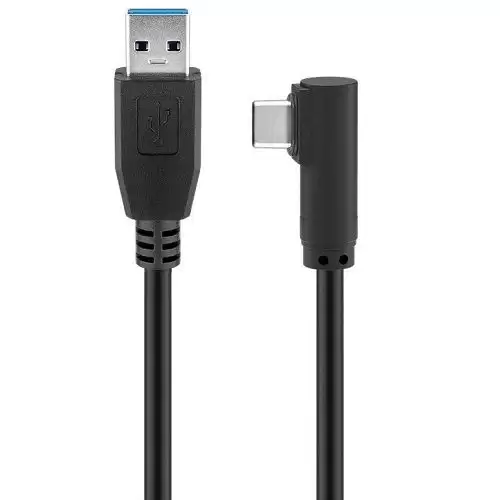 Cable USB 3.0 Tipo A Macho - USB-C Acodado 1 M Negro