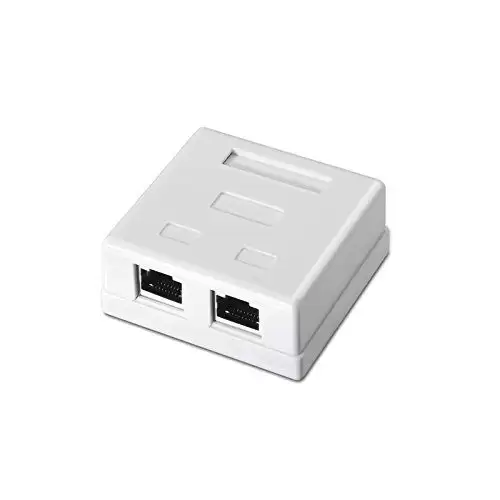 Caja De Superficie De 2 RJ45 Cat 6 FTP  Blanco