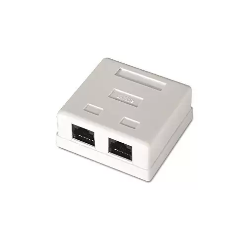 Caja De Superficie De 2 RJ45 Cat 6 UTP  Blanco