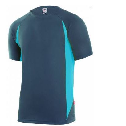 CAMISETA 105501 GRIS/CELESTE T-L