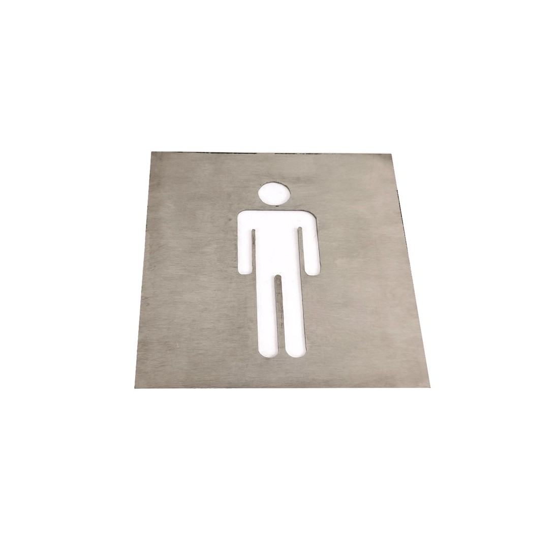 Cartel baño hombre placa de acero inoxidable 120x120x1mm