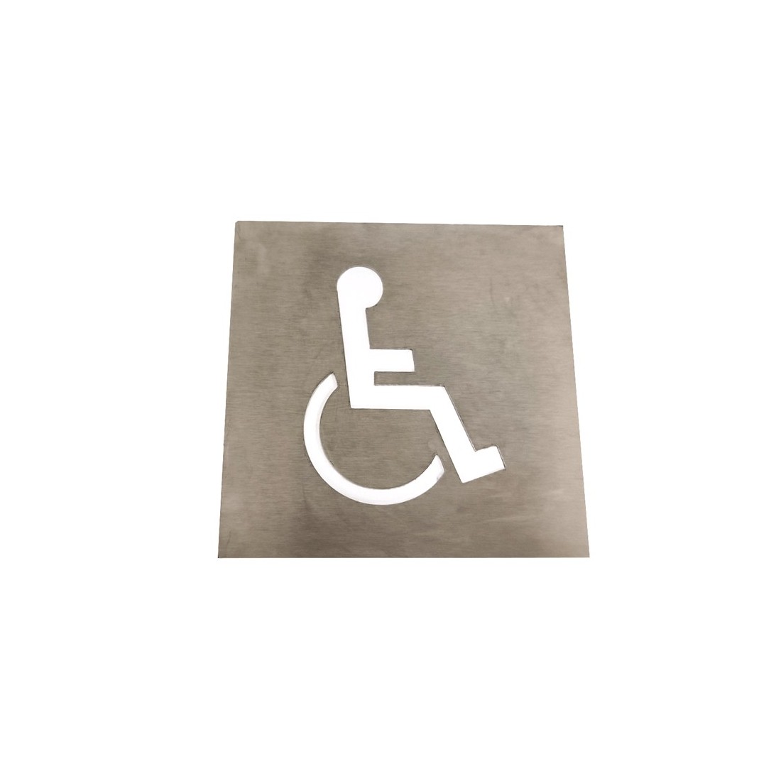Cartel baño minusválido placa de acero inoxidable 120x120x1mm
