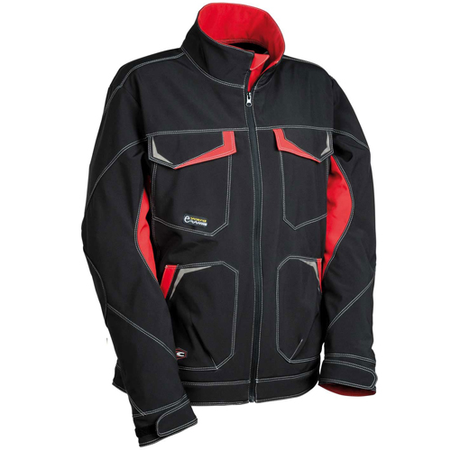 Vestuario laboral - Cazadora Softshell MIRASSOL Negro y Rojo