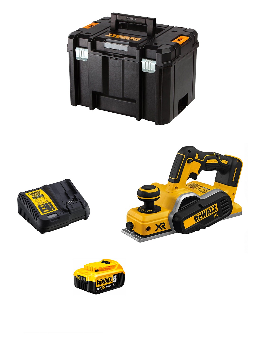 Cepillo DeWALT DCP580P1T (1 x 5,0 Ah + DCB115 + TSTAK VI)