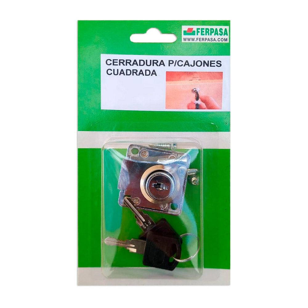 Cerradura para Cajones y Armarios Cuadrada