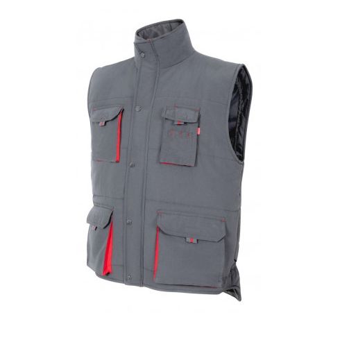 CHALECO 205902 ACOLCHADO NEGRO/ROJO T-XXL
