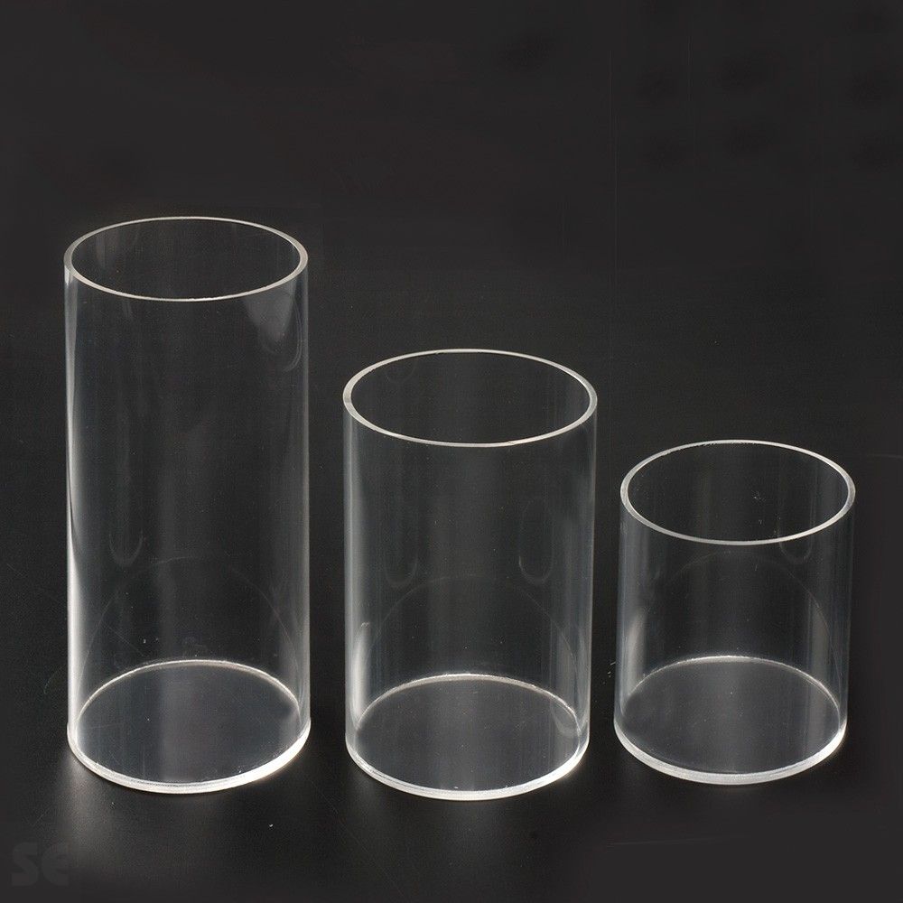 Cilindro de Metacrilato transparente con fondo
