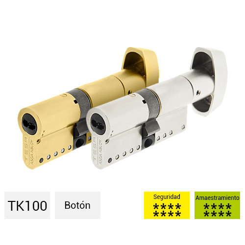 Cilindros - Cilindro Alta Seguridad TK100B con Botón TESA