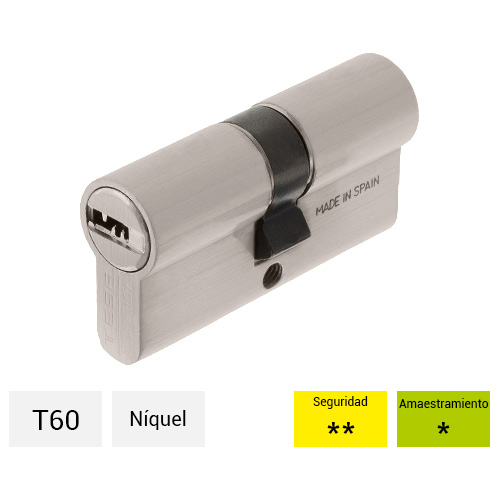 Cilindros - Cilindro de Seguridad T60 T655 Níquel TESA