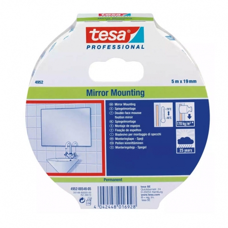 Cinta adhesiva doble cara tesa 4952 5 metros espejo