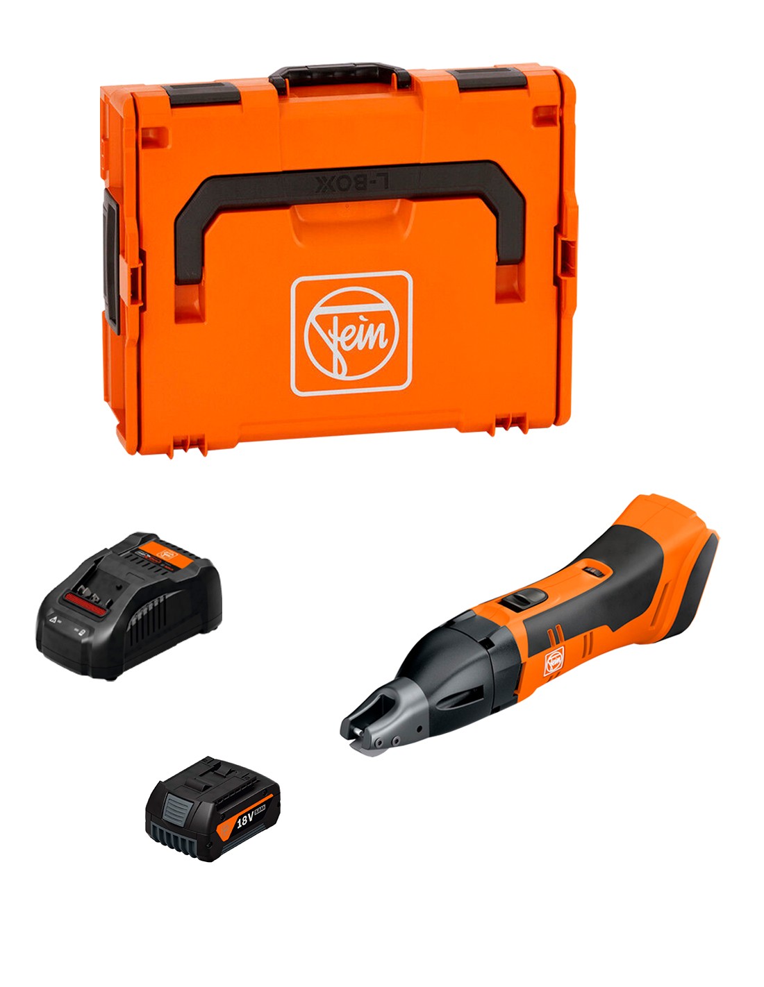 Cizalla ranuradora FEIN ABSS 18 1.6 E AS (1 x 5,0 Ah + GAL1880CV + L-Boxx 136)