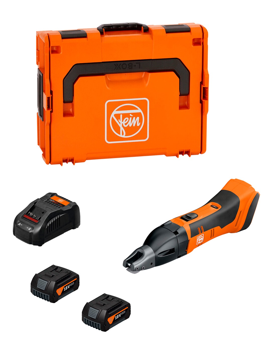 Cizalla ranuradora FEIN ABSS 18 1.6 E AS (2 x 5,0 Ah + GAL1880CV + L-Boxx 136)