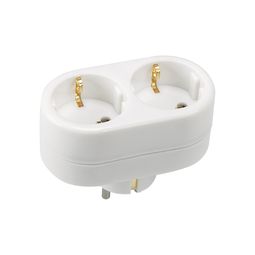 Adaptador Doble Frontal 16A Blanco
