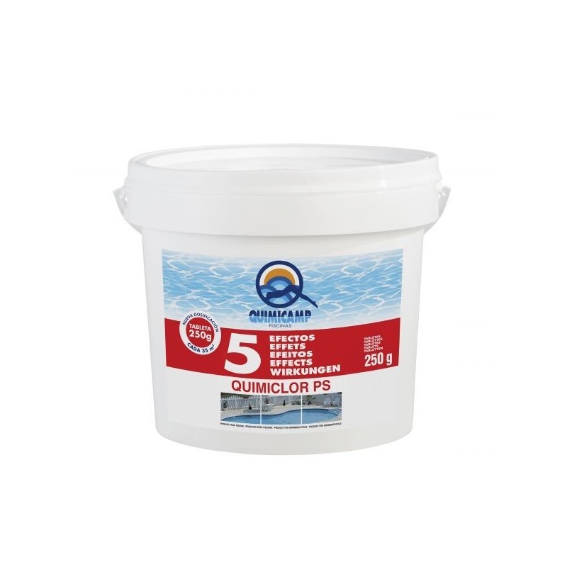 Cloro 5 Acciones QUIMICAMP Tabletas 250 gr. 10+3 Kg