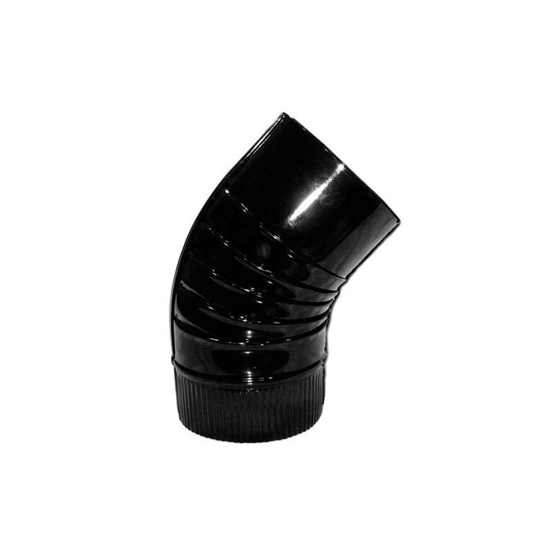 Codo Estufa Color Negro Vitrificado 45° WOLFPACK