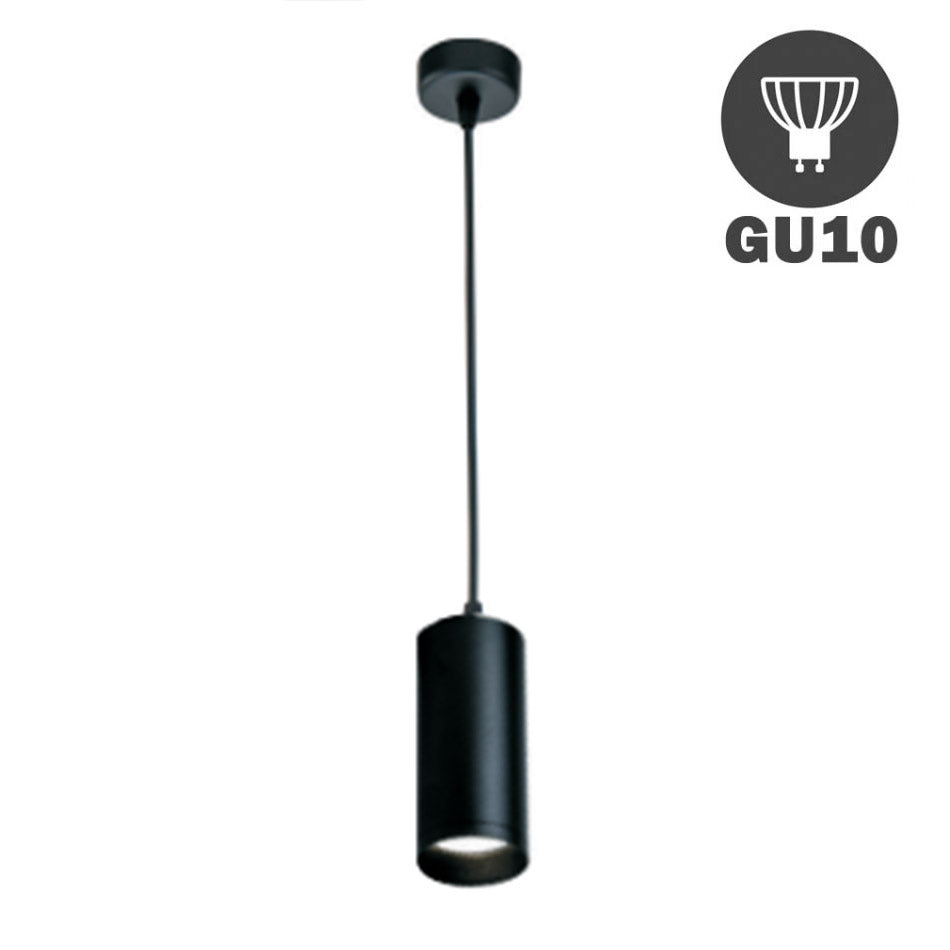 Colgante Techo Cilíndrico GU10 Negro