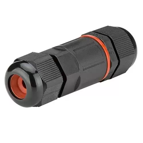 Conector De Cable Estanco 3 Contactos IP68  Negro