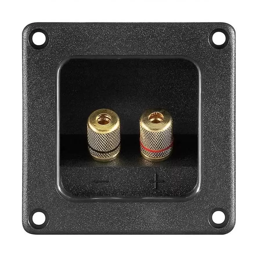 Conjunto De 2 Bornes Para Altavoz Cuadrado  Negro