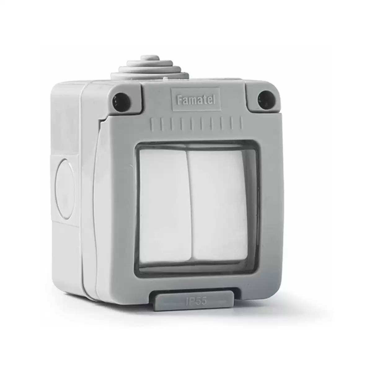 Conmutador Doble Estanco 10A IP55  Blanco