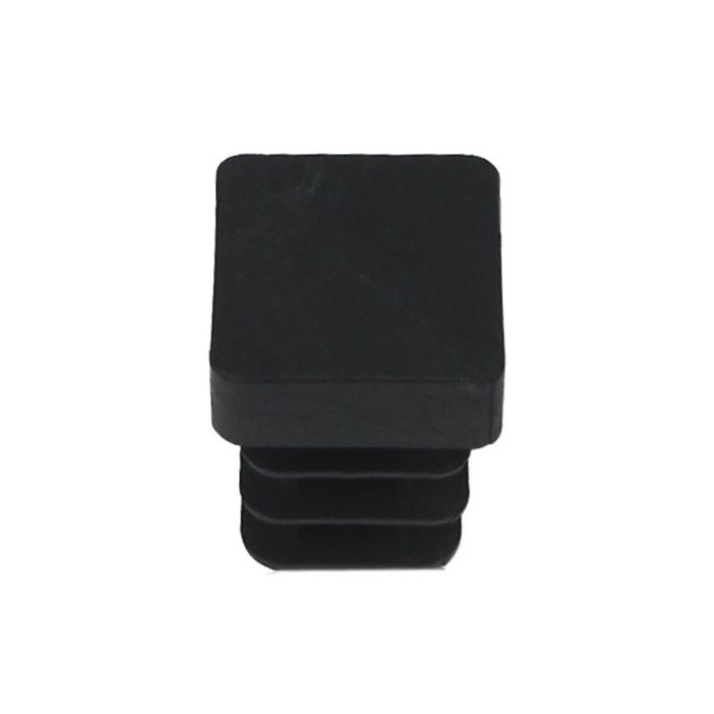 Contera Cuadrada Interior Negra. Blister 4 piezas.