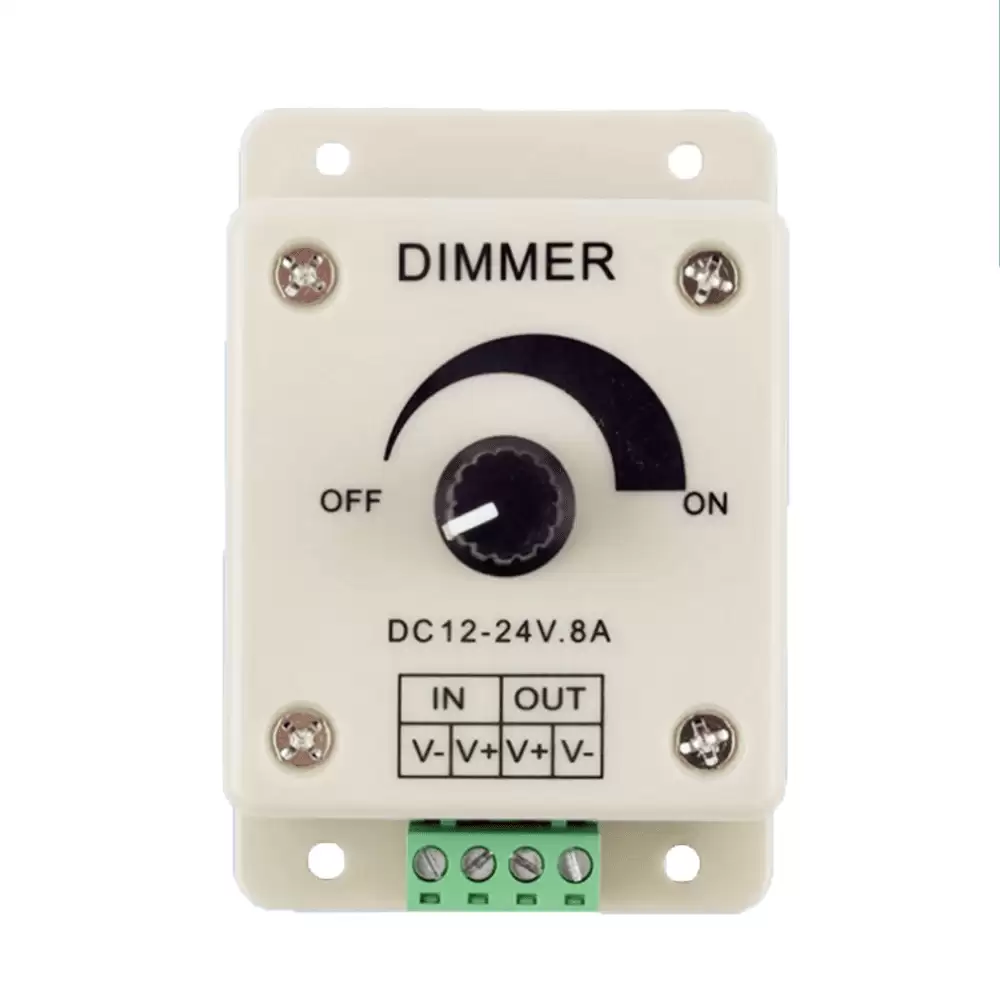 Controlador Dimmer De Intensidad Tira Led 12v 24V 8A  Blanco