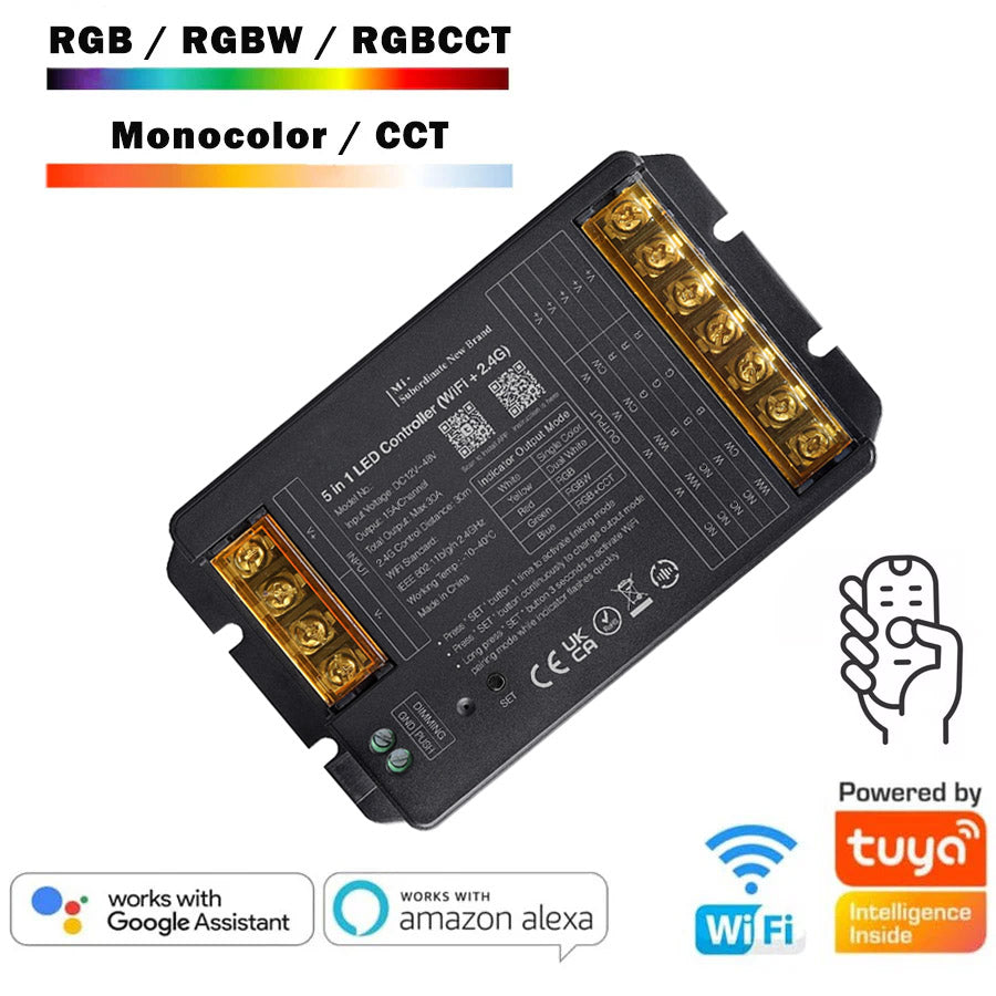 Controlador RGB RGBW RGBCCT WIFI Tiras LED 12V / 24V 30A
