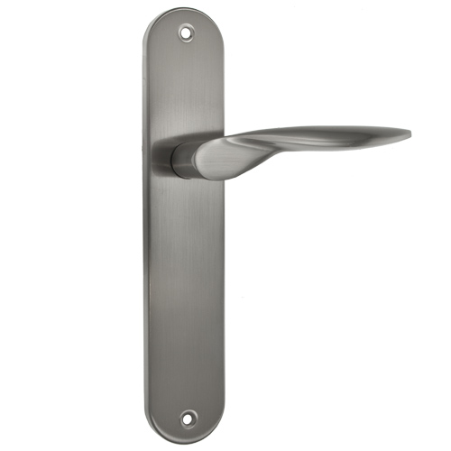 Manivelas con placa - Juego Manivelas con Placa Dafne Aluminio Níquel Satinado